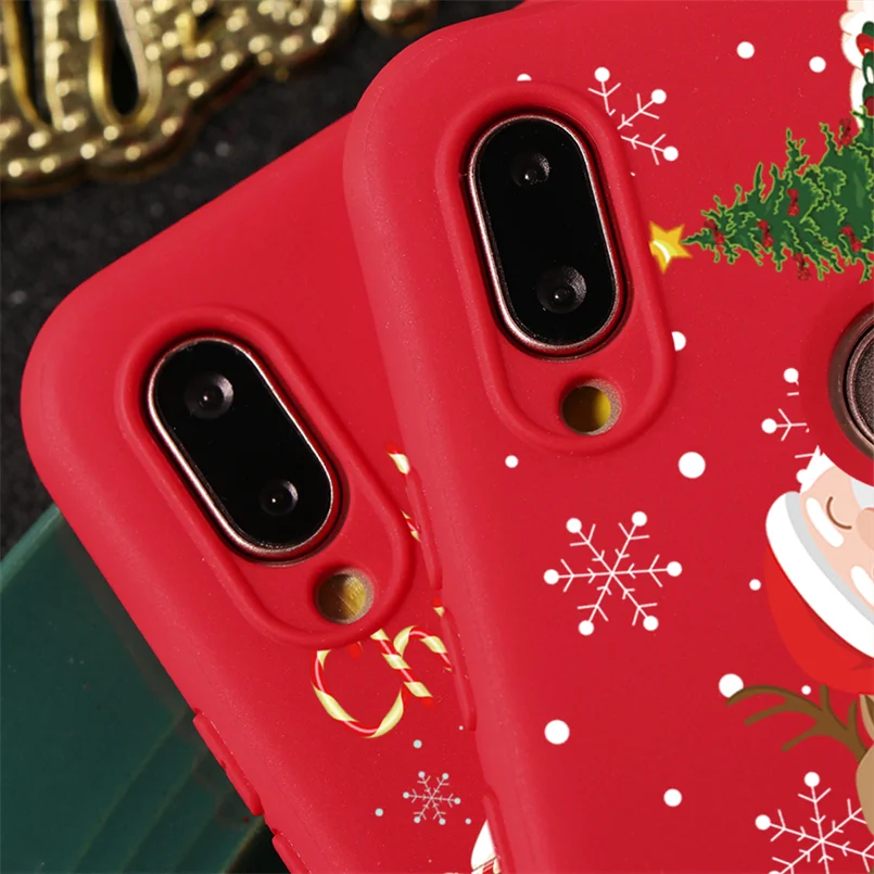 Рождество чехол с изображением животного для huawei Y5 Y6 Y7 Y9 Honor 8A 8X 9X 7A 7X фотоаппаратов моментальной печати 7S 9 10 20 Lite рro 10i 20i играть в игры ТПУ красный матовый чехол