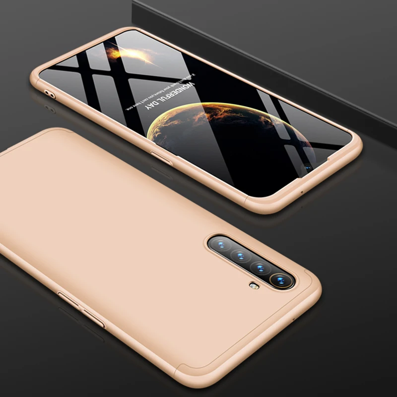 Золотой OPPO Realme X2 XT чехол для телефона 3-в-1 Матовый PC жесткий защитный чехол-накладка на заднюю панель для OPPO Realme X2 XT K5 жесткий защитный противоударный чехол-броня корпус Coque - Цвет: Золотой