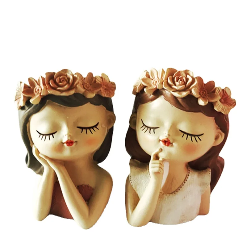 

Silicone Resin Clay Vase Mold 3D Girl Flower Pot Succulents Planter Mould DIY Cement Craft Decoration Candle Holder Tools