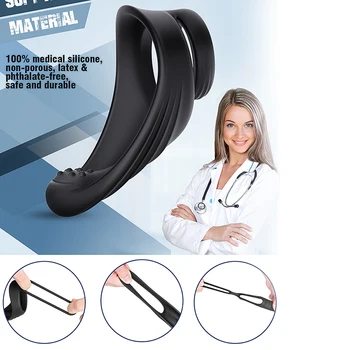 Samox Silicone Penis Ring Scrotum Bind Cock Ring Sex Toy for Men Erection Prostate Massage Dual Ring Delay Ejaculation Lock Ring 3