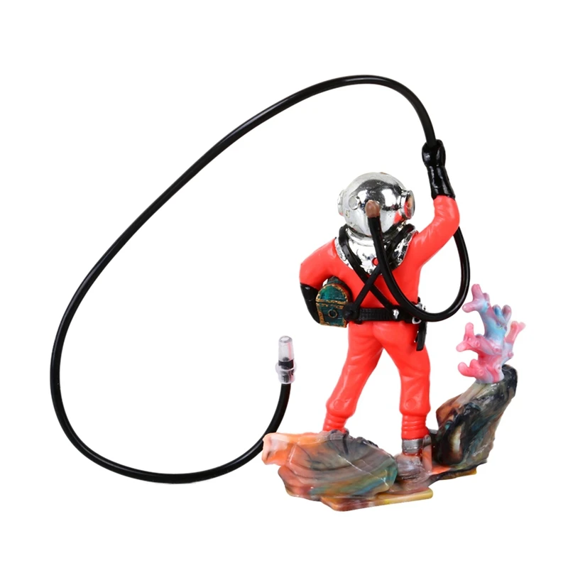 

Aquarium Ornament Fish Tank Decoration Funny Diver Design, Red/White