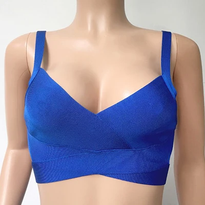 style 2 blue Женский короткий топ с повязкой, Летний однотонный топ с v-образным вырезом и поясом, сексуальный облегающий белый женский топ - Цвет: style 2 blue