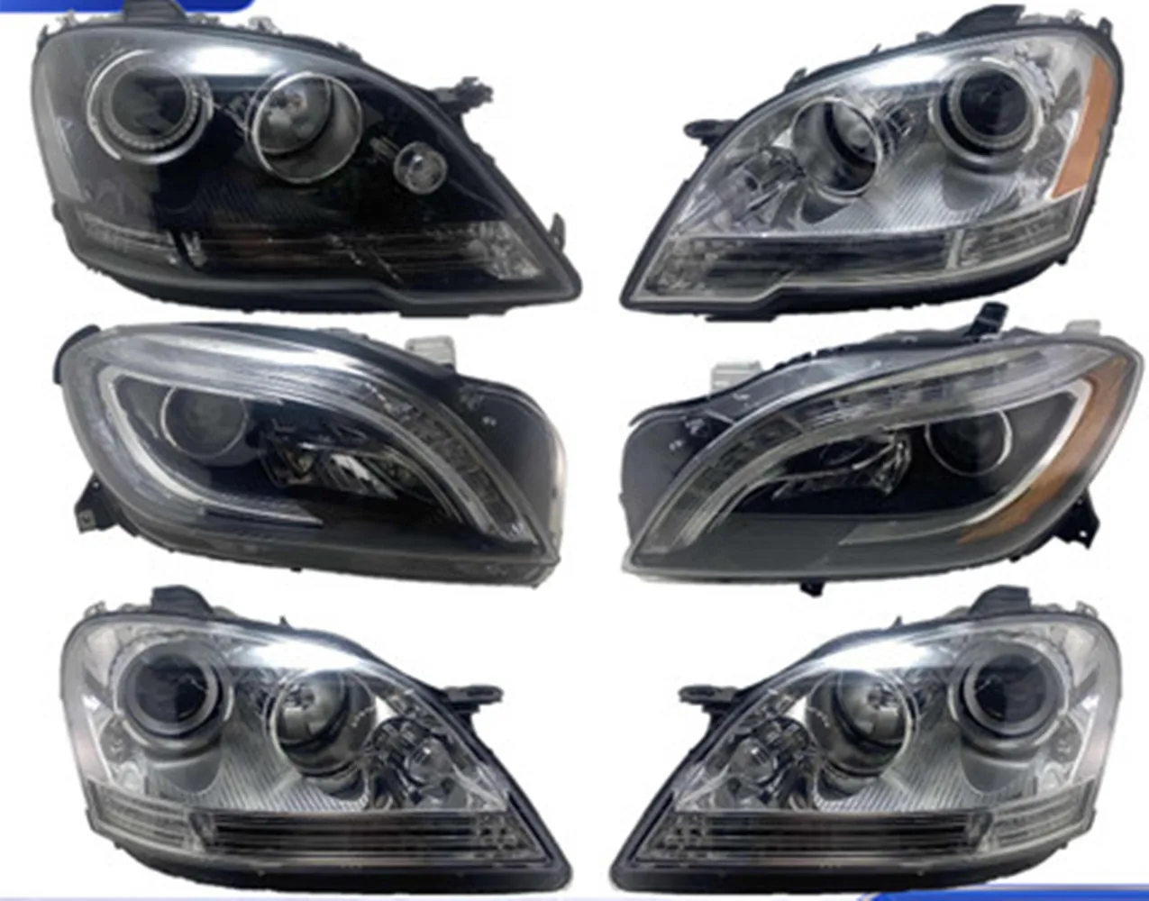 LED Headlight for Mercedes-Benz ML164 ML300 ML320 ML350 ML400 ML450 ML500 Angel Eye Daytime Running Light with Projector Lens