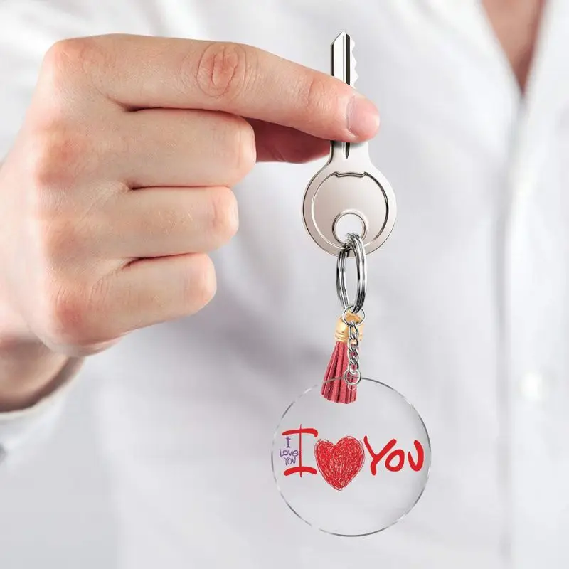 90Pcs Acrylic Clear Circle Discs Keychain Set Round Acrylic Keychain Blanks DIY
