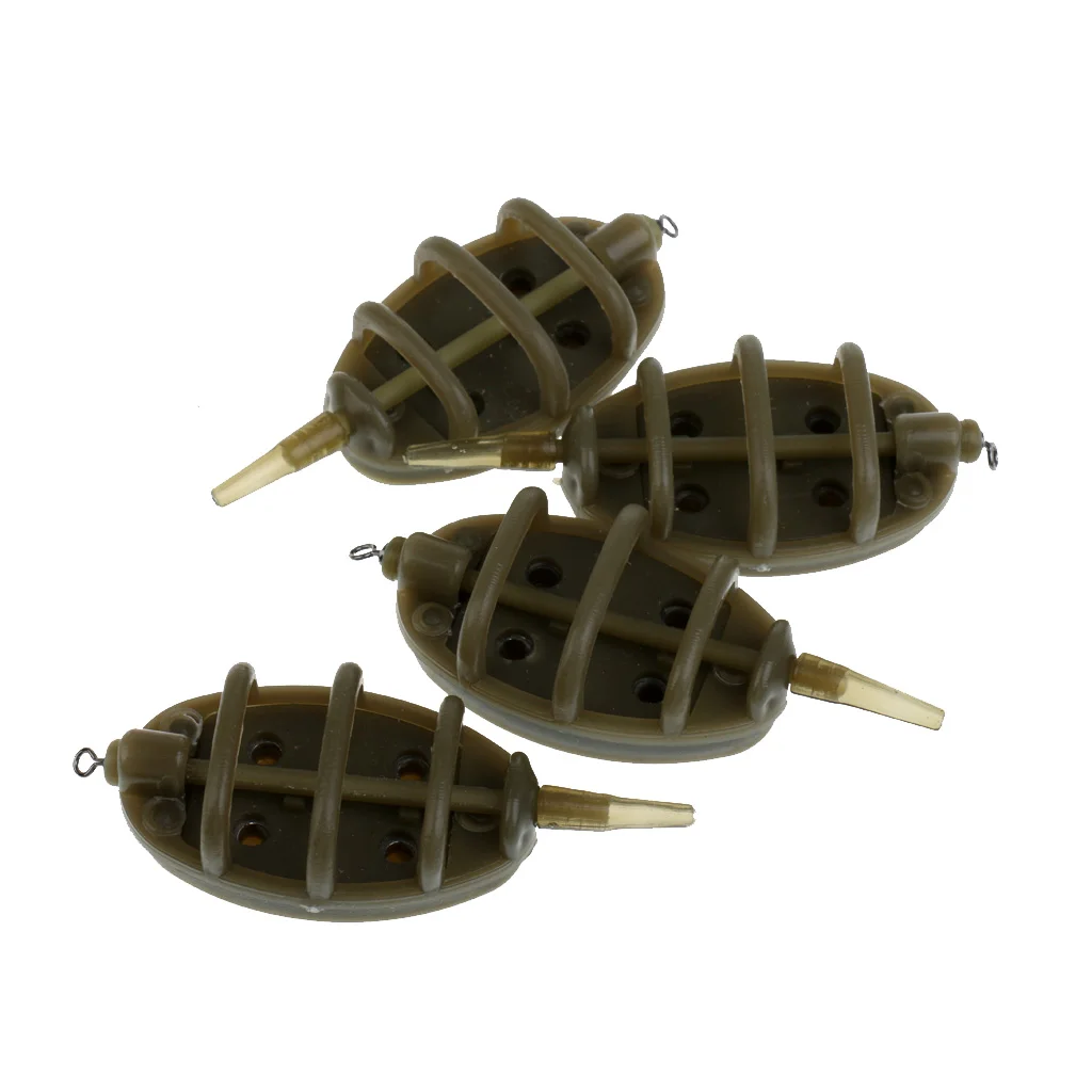 4Pcs/Set Carp Fishing Feeder Set Lead Sinker with Mould Fishing Tackles Mold Set (15g 20g 25g 35g) 