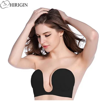 

women's underwear Invisible Bra Fly bra HIRIGIN Women Self Adhesive Strapless Blackless Solid Bra Stick Gel Silicone Push Up