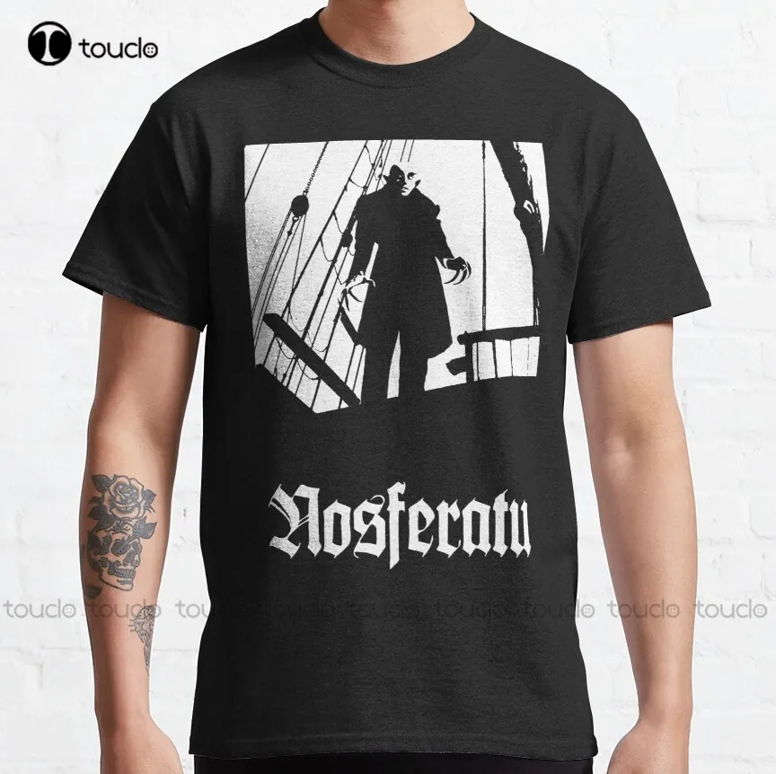 

Черная классическая мужская футболка Nosferatu, индивидуальная футболка унисекс с цифровой печатью для подростков, Классическая футболка