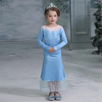 

Girl Elsa Anime Cosplay Dress Kids Halloween Children's Clothing Princess Dress Party Costume Fantasy Accessories Dress Up Party