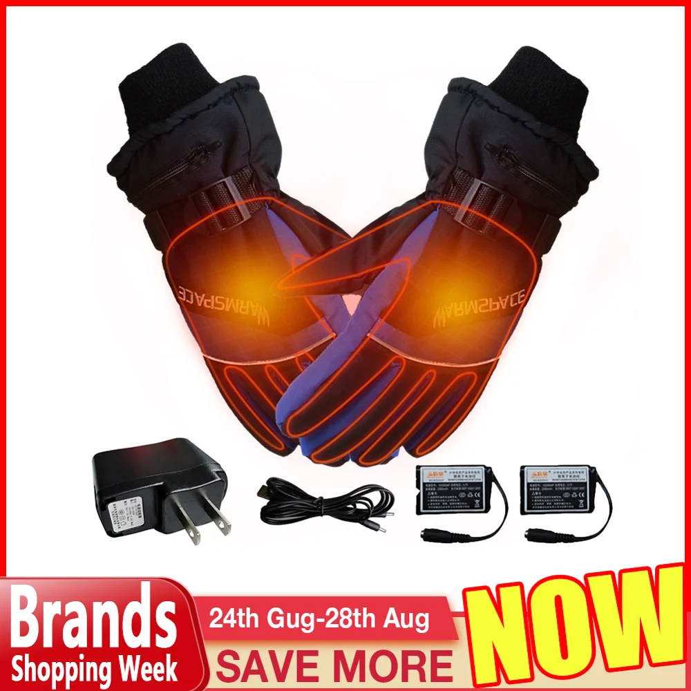 Winter Ski Outdoor Work USB Hand Glove Warmer Electric Heated Gloves With 4000mAh Rechargeable Battery Cycling Motorcycle Gloves|Skiing Gloves| - AliExpress