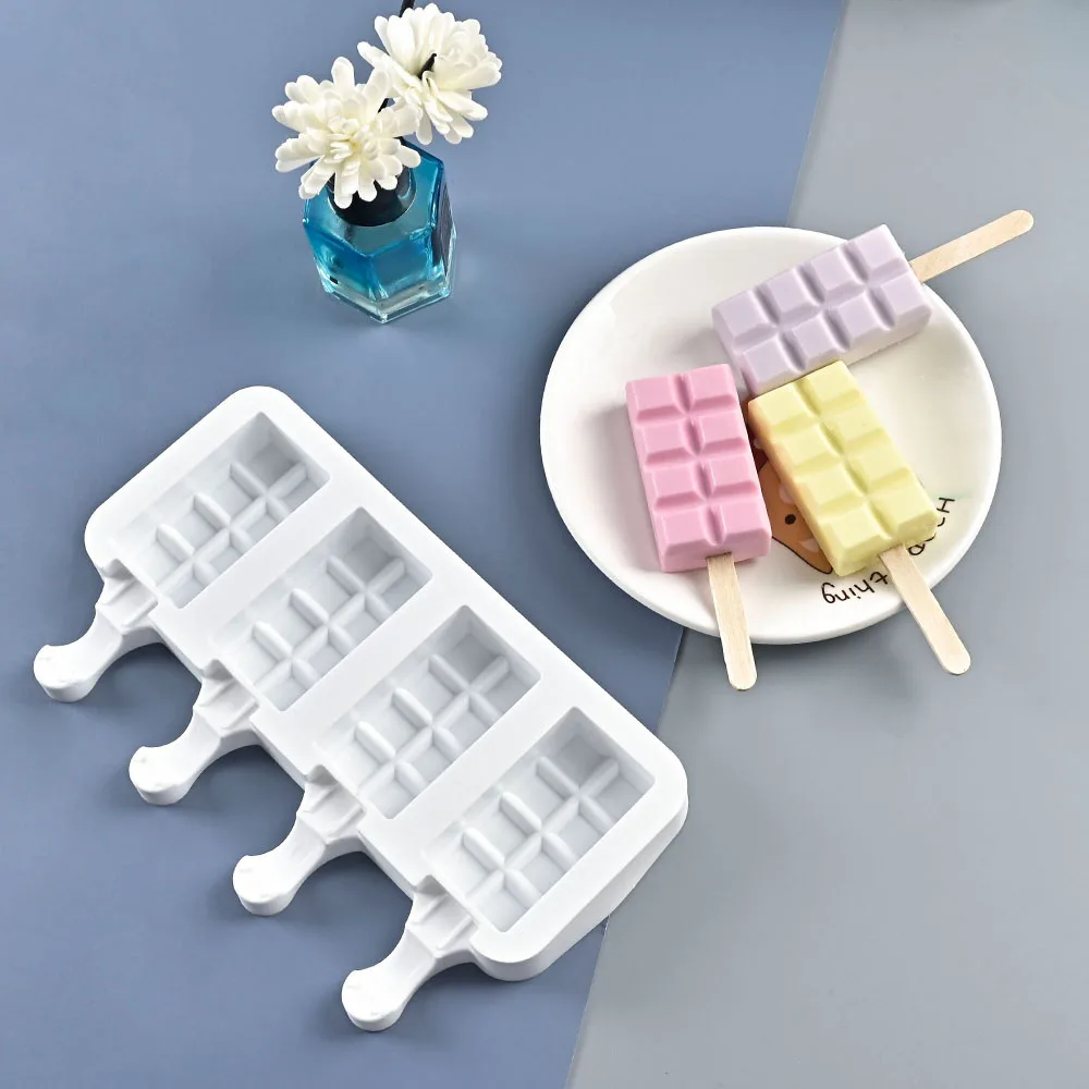 3/4 Hole Love Stripes Silicone Ice Cream Mold Cube Tray Chocolate Popsicle Molds DIY Dessert Homemade Tools Reusable | Дом и сад