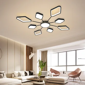 

Modern led ceiling lamp living room ceiling lamp bedroom lamp kitchen lamp black gold embedded panel lamp with remote control