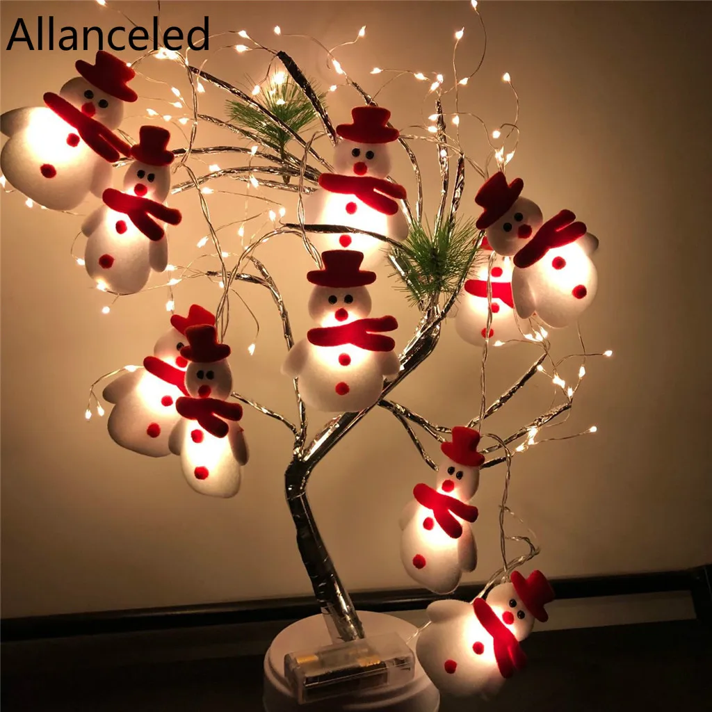 

Snowman Christmas tree led garland rope string lights snowflakes fairy lights hanging ornaments for New Year's Christmas
