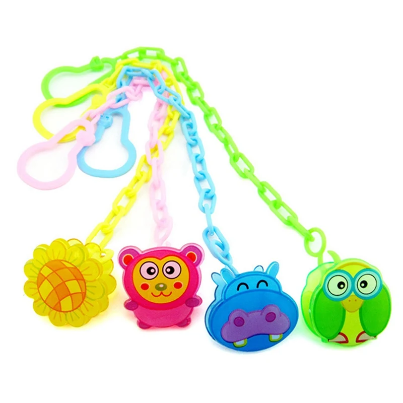 

Cartoon Animals Shape Baby Pacifier Clips Chain Nipple Safe PP Strap Pacifier Frog Bear Clip Chain Holders For Newborn Feeding