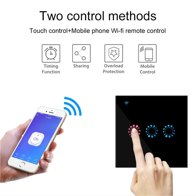 Eu Smart Wifi Light Switches Touch Wall Switch  Touch Switch Wifi Ewelink  - Wifi - Aliexpress