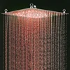 Black Rainfall Shower Head LED Light 20‘’ Large Rainfall Shower Faucet Head Square Brass Showerhead Color Changing Head 3