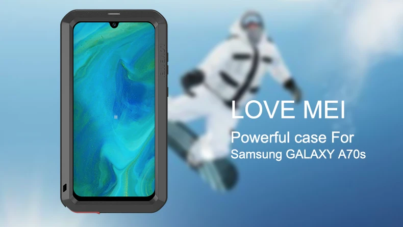 Мощный чехол Love Mei для samsung Galaxy A70S, противоударный алюминиевый/металлический чехол Gorilla из закаленного стекла для Galaxy A70S