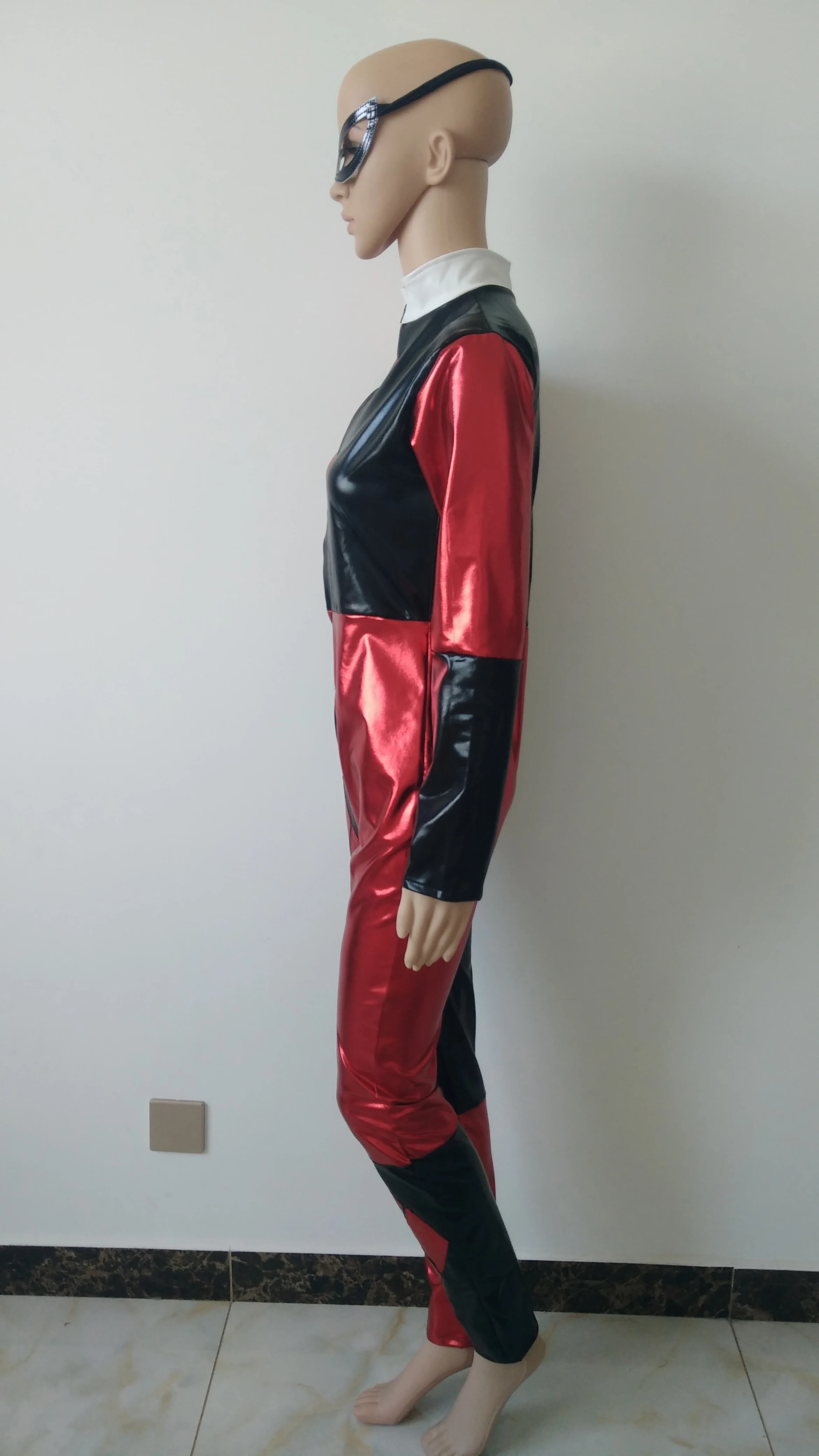 Harley quinn костюм металлическое сияние зентай женский/Для женщин/девочек
