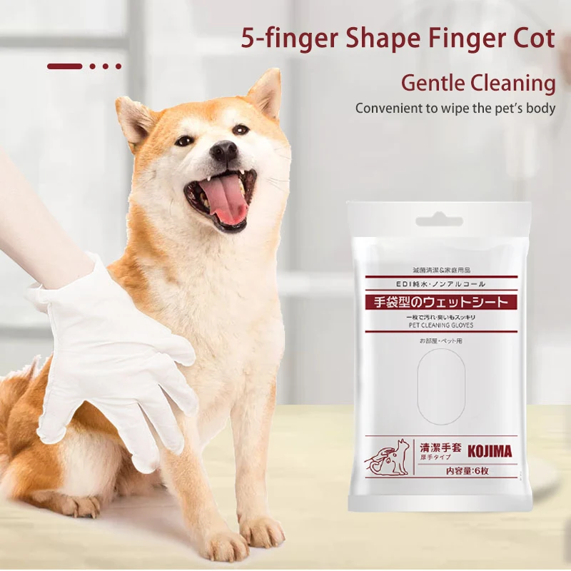 Wash free Pet Spa Glove Wipes Pets Dogs Cats Cleaning Paper Hair Deodorize Wet Wipes Gentle No