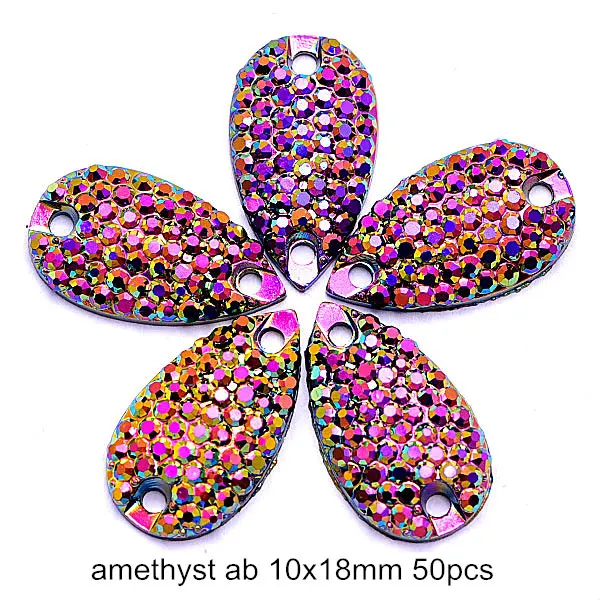10x18mm-50pcs Большая распродажа, стразы в виде листьев, пришитые стразы из смолы, звездное небо, стразы для шитья, много размеров, пришитые стразы, свадебное платье, B3107 - Цвет: 10x18mm-50pcs