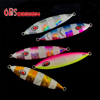 

OBSESSION Slow Fall Jigging Nice Japan Laser 80g 120g 150g 200g Hard Lead Metal Flat Jig Bait Fishing Lure High Quality Tackle