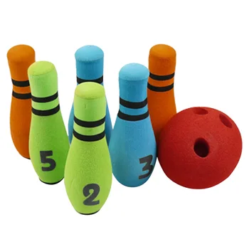 

Toy Funny Gift Play Games Kids Bowling Set Entertainment Hand Eye Coordination Preschool Soft Sports NBR Foam Six Pin