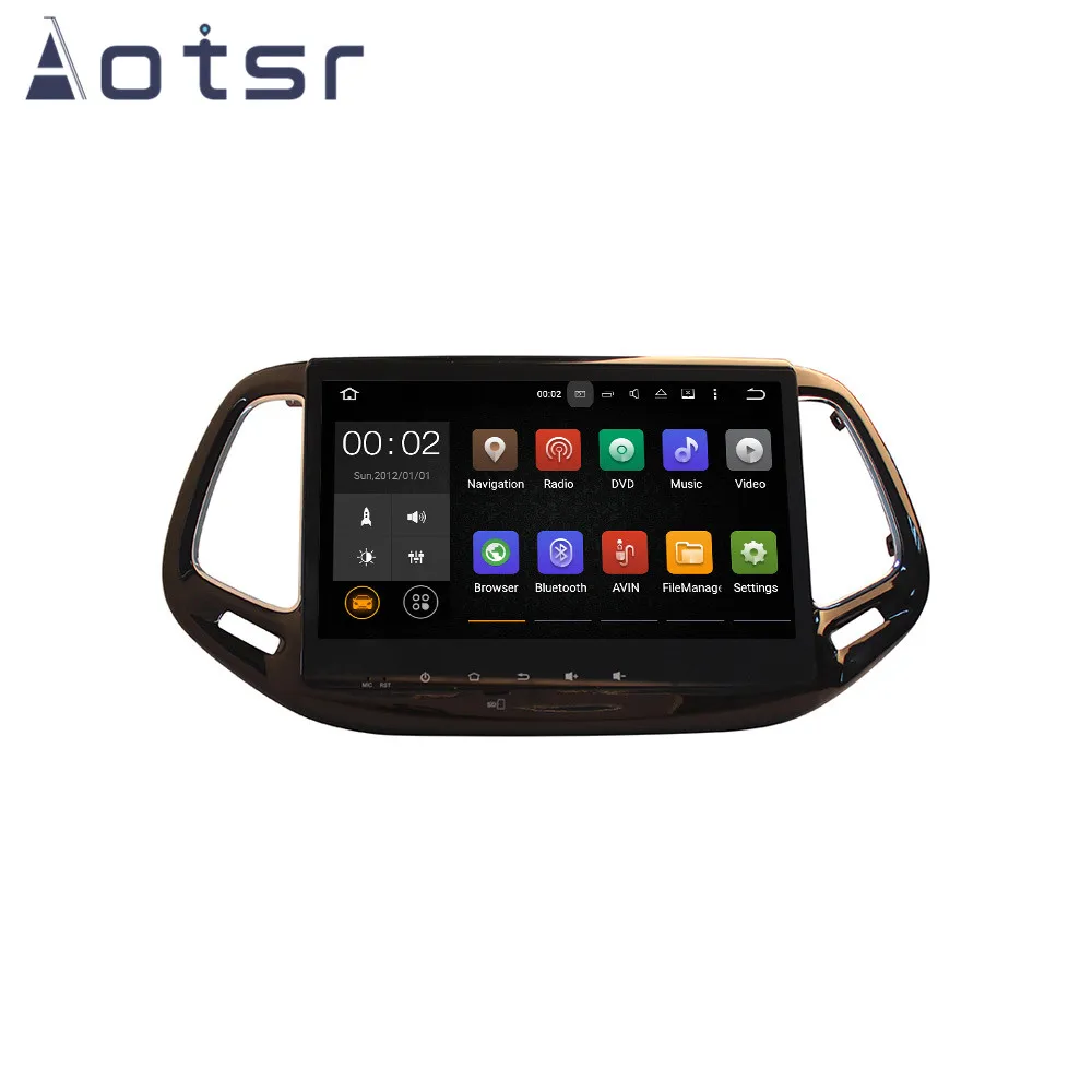 Sale Android 9 64GB Car No DVD Player GPS navigation For JEEP Commander 2016+ Radio Tape Recorder Multimedia player Headunit HD IPS 4