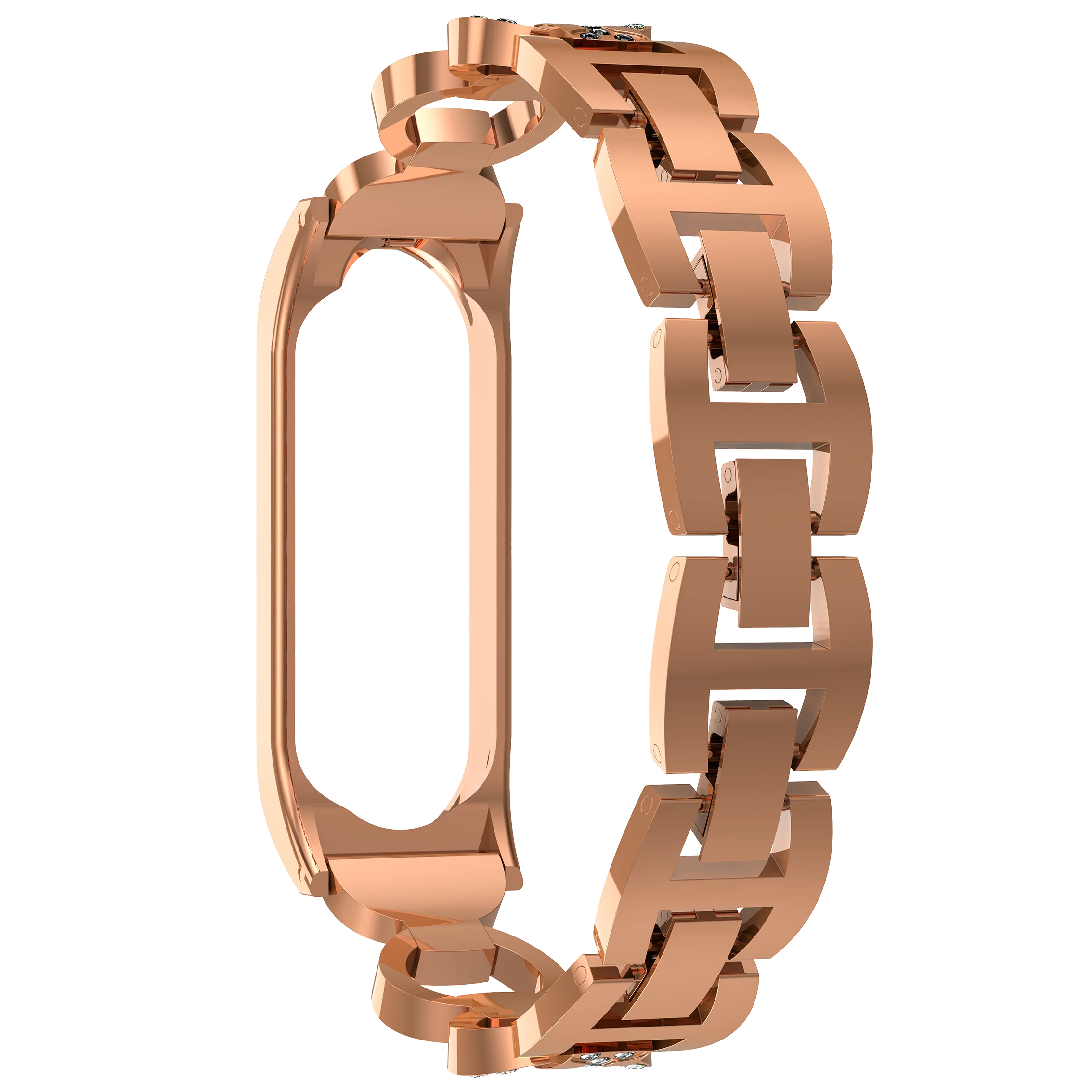 8-Character Diamond Strap Bracelet Universal Watch Fashion Durable Replacement Stainless Wristband Accessories For Xiaomi Mi 3/4