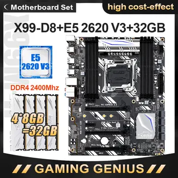 

Jingsha X99 D8 MotherBoard with E5 2620v3 CPU and 4*8GB DDR4 2400MHZ Memory NVME M.2 SSD Wifi Slot LGA2011-3 USB3.0 game board