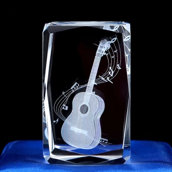 

Graduation souvenir Guitar Saxophone Bagpiper K9 Crystal Sculpture 3D Laser Musical Instrument Home decoration accessories