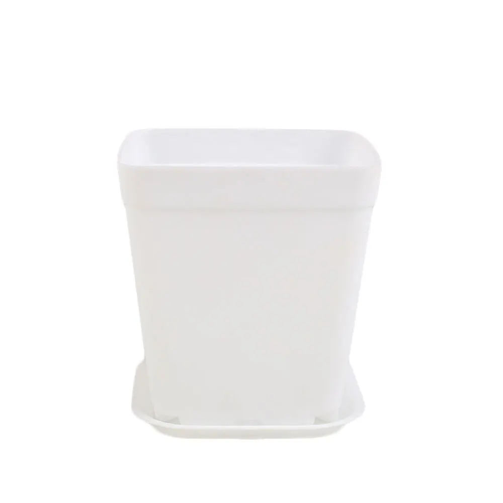 Black White Square Planters Plastic Pots Gardening Supplies Plant Care Soil Accessories Flower Pot Vase for Outdoor Indoor | Дом и сад