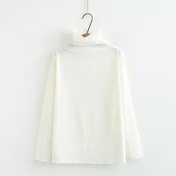 

Women's turtleneck spring and autumn solid color long-sleeved bottoming sweater