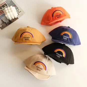 

Baby Baseball Hats Spring Summer Cartoon Rainbow Embroidery Beach Caps Cotton Hats Kids Boys Girls Outdoor Sun Hats