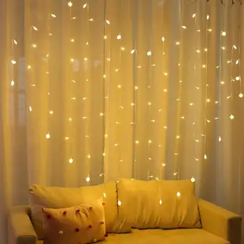 

LED Curtain Lamp String Pearl Light EU Plug 8 Mode Outdoor Decor LED Christmas Holiday Fairy LED String Light