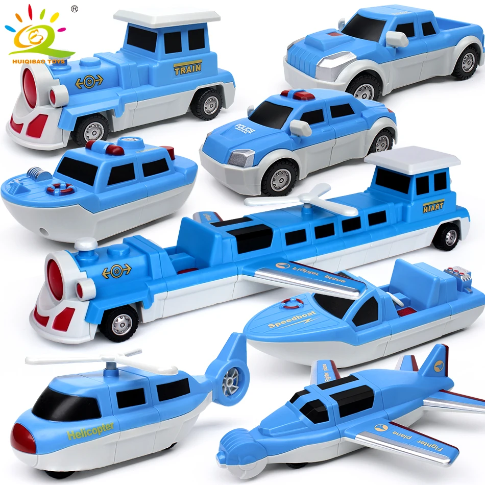 

25PCS City Police Construction Vehicles Magnetic Building Blocks DIY Magic Train Truck Boat Model educational Toys For Children