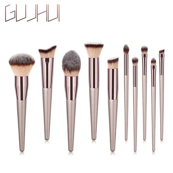 

10pcs makeup brushes set Black/Rose gold Foundation Powder Definer Shader Brushes Professional Foundation Powder Brush Kits
