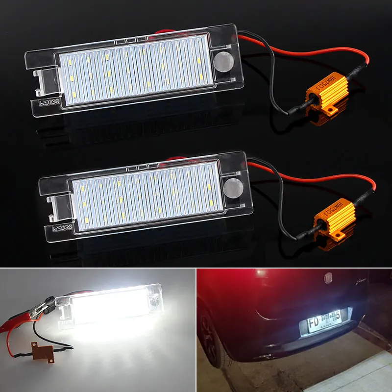2Pcs No Error Car LED Number License Plate Light for Alfa Romeo 156 159 147 166 Mito GT Spider MiTo CANBUS Auto Lamp White | Автомобили и