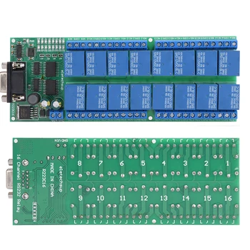

R223C16 16-Channel Relay Board RS232 DB9 Relay Module Female Interface Serial Port Smart Module AT and 8-byte instructions
