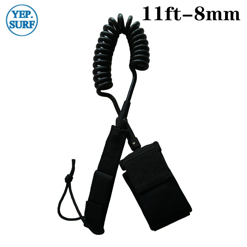 11ft black Весло доска катушки Лиш для серфа ing Лиш для серфа доска Лиш для серфа аксессуары 8ft/9ft/10ft/11ft/12ft 8 мм поводок - Цвет: 11ft black