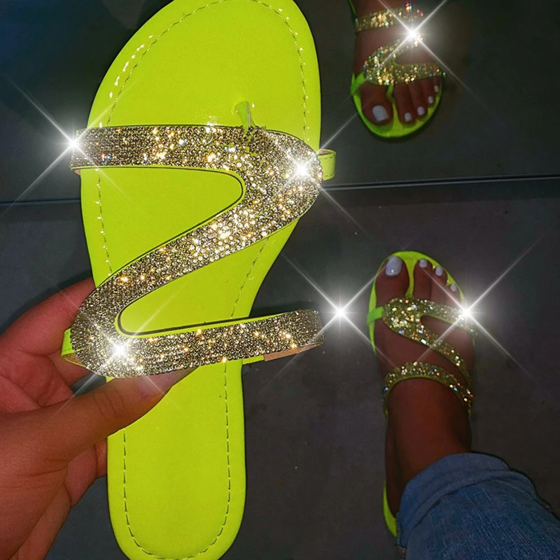 jelly flip flops with rhinestones