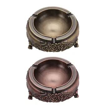 

Retro Metal Ashtray Carved Pattern Cigarettes Ash Tray Home Smoking Accessories
