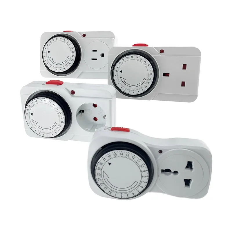 

24 Hour Cyclic Timer Switch Universal Timing Socket Mechanical Timer 230VAC 3500W 16A UK EU CN US Plug timers