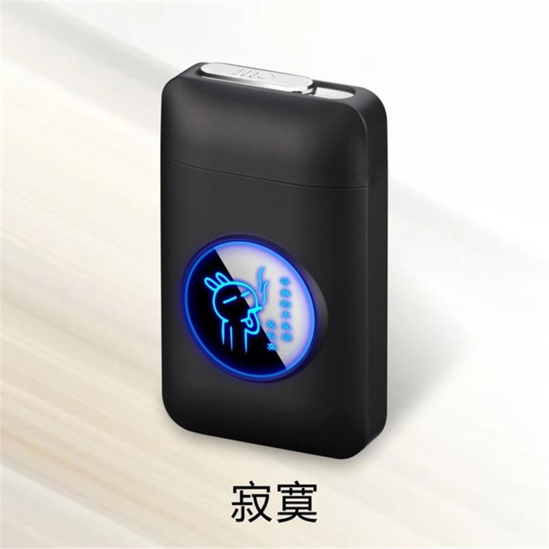 Lonely Новинка, 19-pack, зарядная зажигалка+ металлический чехол для сигарет, USB зарядка, Электронная зажигалка, креативная сигаретная коробка, держатель для сигарет - Цвет: Lonely