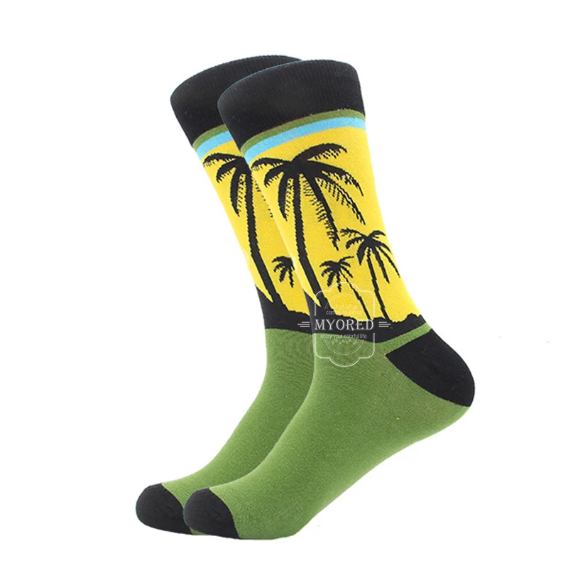 MYORED/1 пара мужских носков, хлопковые забавные носки с рисунками животных, фруктов, собак, женские носки, новые подарочные носки на весну, осень и зиму - Цвет: 1368C