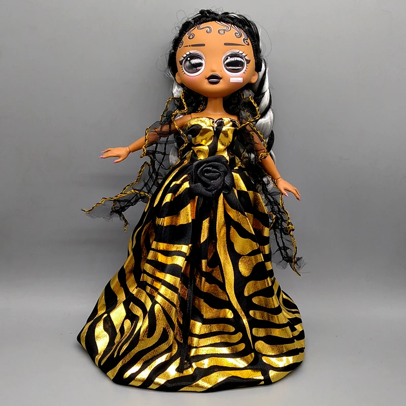 Suitable for Disco Winter OMG Doll Golden Striped Dress Girls Christmas Gift | Игрушки и хобби