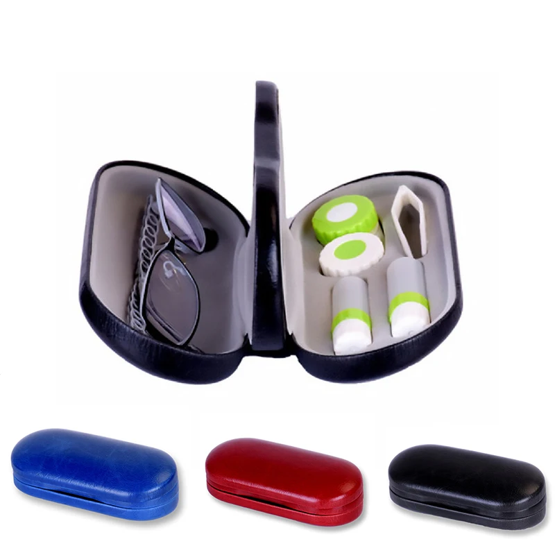 

Handmade Grade Double Use Myopic Glasses Case Contact Lens Box Three Layer Fashion Glasses Box Eyewear Case