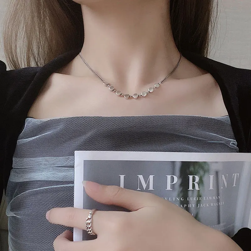 Женское ожерелье из серебра 925 пробы с круглой бусиной|Ожерелья| |