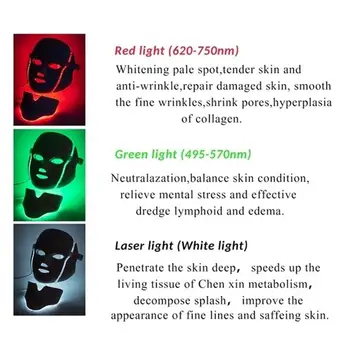 

Led Facial Mask Light Facial Mask Light Therapy Mask 7 Colors with Neck Collagen Pretty Electric Korean Skin Care