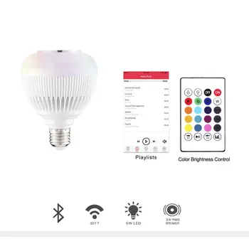 

Energy Saving Intelligent Wireless 12W Power LED Bluetooth Speaker Bulb Audio Light Lamp Music Playing with IR remote Control