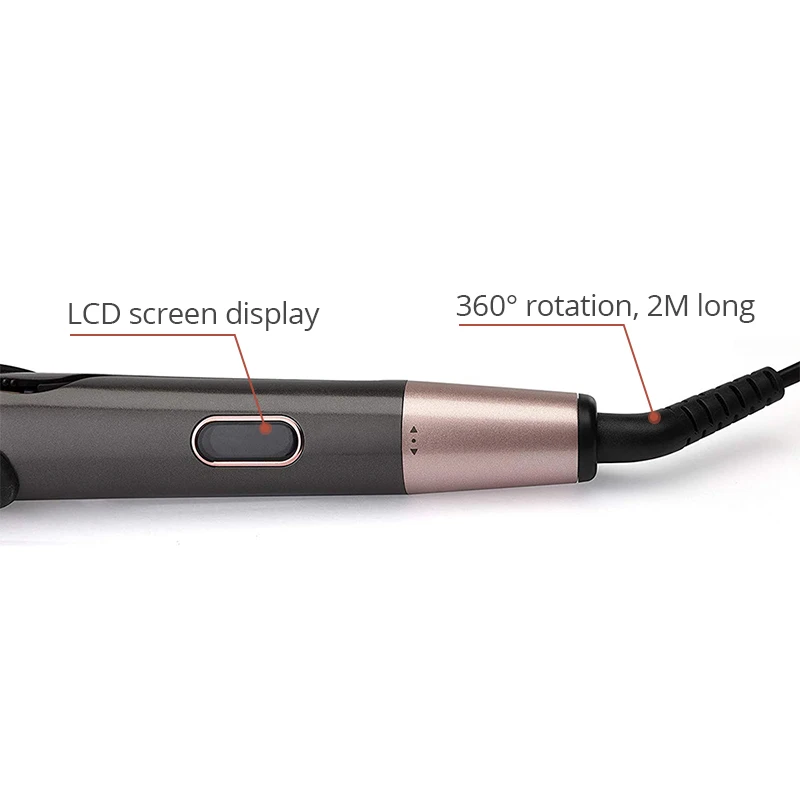 Lcd 2 в 1 Автоматическая электрическая бигуди для волос и выпрямитель для волос Creamic Iron быстрый нагрев спиральная завивка прямолинейный инструмент для укладки волос
