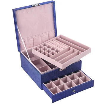 

Hot Sale Large-Capacity Leather Multi-Layer Portable Jewelry Box Home Organization and Storage Makeup Organizer